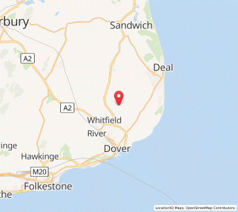 Map of West Langdon, EnglandEngland