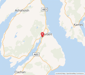 Map of West Tarbert, ScotlandScotland