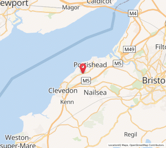 Map of Weston in Gordano, EnglandEngland