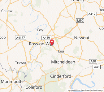 Map of Weston under Penyard, EnglandEngland