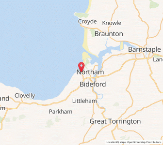 Map of Westward Ho!, EnglandEngland