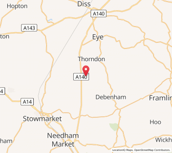 Map of Wetheringsett, EnglandEngland