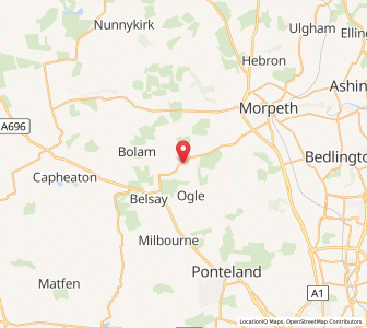 Map of Whalton, EnglandEngland