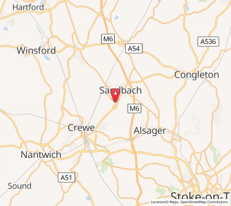 Map of Wheelock, EnglandEngland