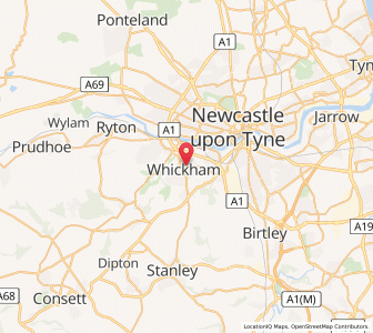 Map of Whickham, EnglandEngland