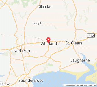 Map of Whitland, WalesWales