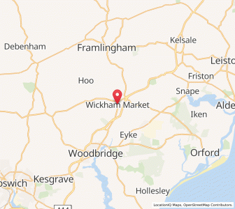 Map of Wickham Market, EnglandEngland