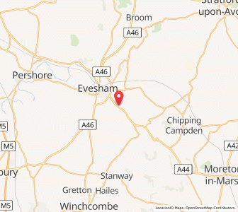 Map of Wickhamford, EnglandEngland