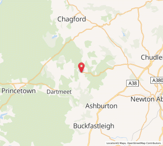 Map of Widecombe in the Moor, EnglandEngland