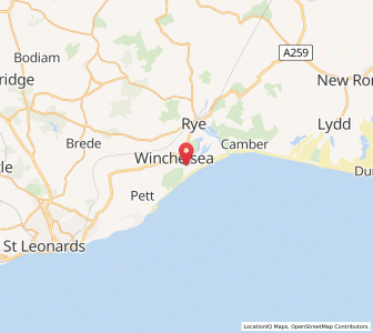 Map of Winchelsea Beach, EnglandEngland