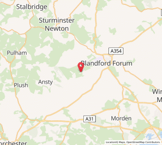 Map of Winterborne Stickland, EnglandEngland