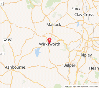Map of Wirksworth, EnglandEngland
