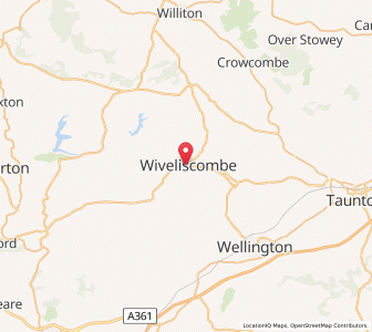 Map of Wiveliscombe, EnglandEngland