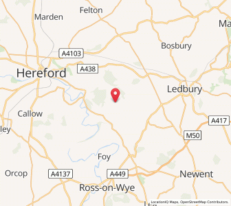 Map of Woolhope, EnglandEngland