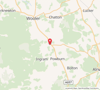 Map of Wooperton, EnglandEngland