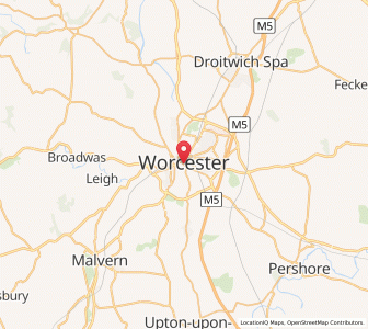 Map of Worcester, EnglandEngland
