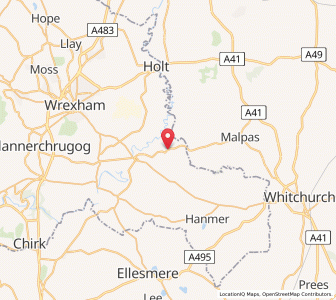 Map of Worthenbury, WalesWales