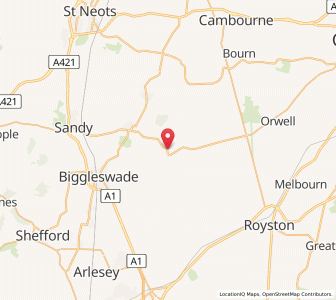 Map of Wrestlingworth, EnglandEngland
