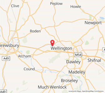 Map of Wrockwardine, EnglandEngland