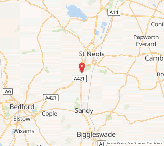 Map of Wyboston, EnglandEngland