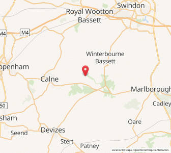 Map of Yatesbury, EnglandEngland