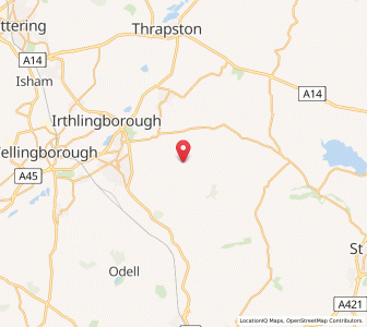 Map of Yelden, EnglandEngland