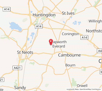 Map of Yelling, EnglandEngland