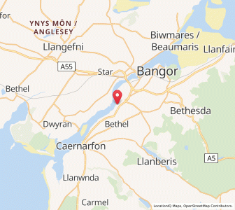 Map of YFelinheli, WalesWales