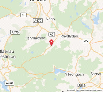 Map of Yspytty-Ifan, WalesWales
