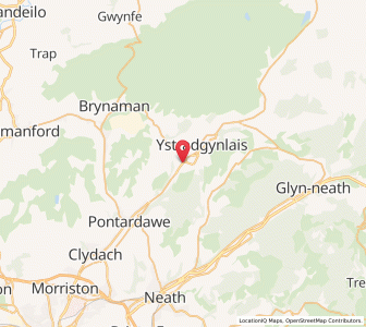 Map of Ystalyfera, WalesWales