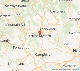 Map of Ystrad Mynach, WalesWales