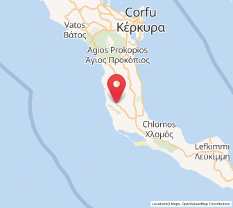 Map of Ágios Matthaíos, Ionian Islands