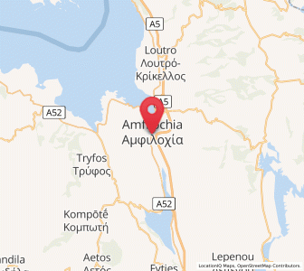 Map of Amfilochía, West Greece
