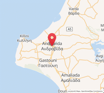 Map of Andravída, West Greece