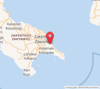 Map of Argási, Ionian Islands