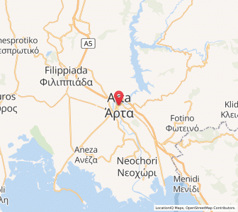 Map of Árta, Epirus