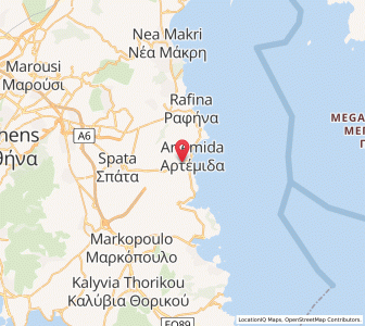 Map of Artémida, Attica