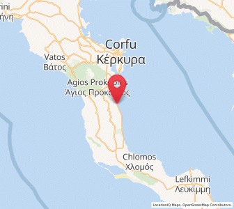 Map of Benítses, Ionian Islands