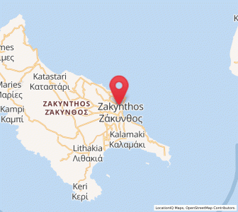 Map of Bókhali, Ionian Islands
