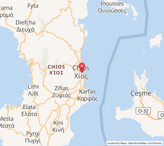 Map of Chios, North Aegean