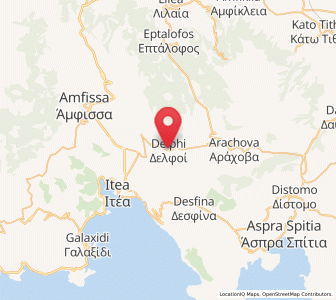 Map of Delphi, Central Greece