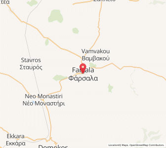 Map of Fársala, Thessaly