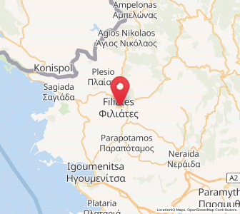 Map of Filiátes, Epirus