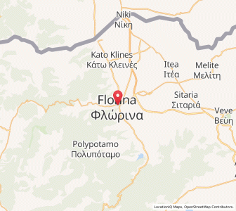Map of Flórina, West Macedonia