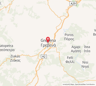 Map of Grevená, West Macedonia
