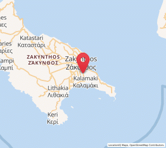 Map of Kallitéros, Ionian Islands