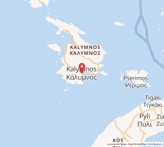 Map of Kálymnos, South Aegean