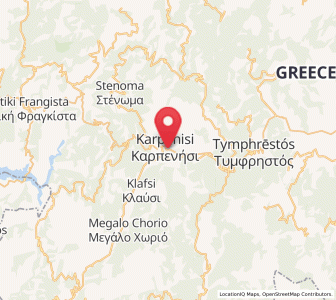 Map of Karpenísi, Central Greece