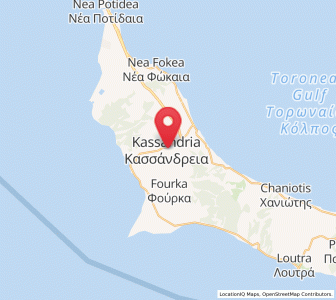 Map of Kassándreia, Central Macedonia