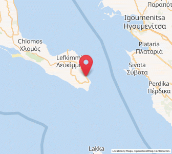 Map of Kávos, Ionian Islands